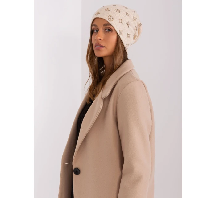 Czapka AT CZ model 18987509 jasny beżowy - FPrice