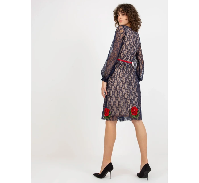 LK SK 507018 šaty.60P tmavě modrá LK SK 507018 šaty.60P tmavě modrá