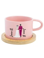 Personalizovaný keramický hrníček Makronka s novomanželským párem 