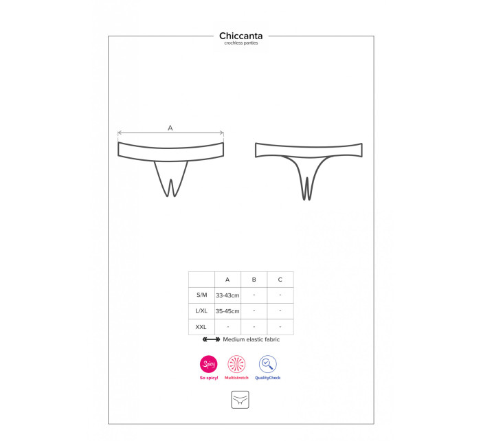 Pikantní kalhotky otevřené Chiccanta crochless panties - Obsessive