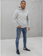 Pánská mikina s kapucí světle šedá model 21966689 - Dstreet Pánská mikina s kapucí světle šedá model 21966689 - Dstreet