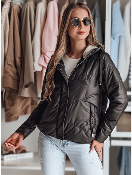 Dámská přechodná prošívaná bunda s kapucí NIVESSO černá FashionStreet TY4859