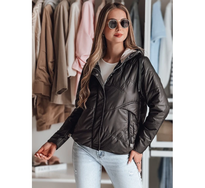 Dámská přechodná prošívaná bunda s kapucí NIVESSO černá FashionStreet TY4859