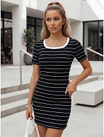 Pruhované mini šaty LINELLA černé FashionStreet EY2576 Pruhované mini šaty LINELLA černé FashionStreet EY2576