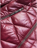 Dámská plus size bunda ve vínové bordó barvě pro přechodné období (MM21-76)