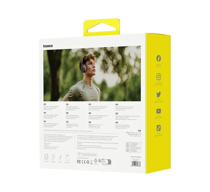 Bezdrátová sluchátka Baseus Bass 35 Max (šedá)