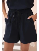 Dámský punto set s krátkými rukávy a šortkami námořnická modř Dámský punto set s krátkými rukávy a šortkami námořnická modř