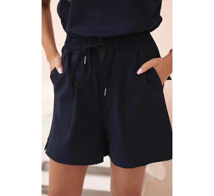 Dámský punto set s krátkými rukávy a šortkami námořnická modř Dámský punto set s krátkými rukávy a šortkami námořnická modř