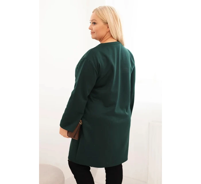 Dámská sukýnka Plus Size máslová s kapsou a 3/4 rukávem tmavě zelená Dámská sukýnka Plus Size máslová s kapsou a 3/4 rukávem tmavě zelená