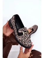 Kožené Lakované Mokasíny Leopard Vinceza 66790 Černé