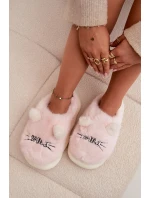 Kožešinové dámské pantofle Smile růžové model 21772470 - Boto