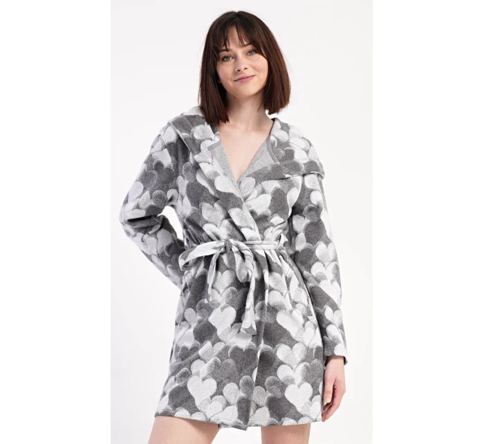 Dámský župan krátký s kapucí Srdce