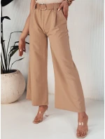 Dámské kalhoty se širokými nohavicemi ALZUR béžová FashionStreet UY1897