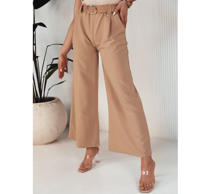 Dámské kalhoty se širokými nohavicemi ALZUR béžová FashionStreet UY1897