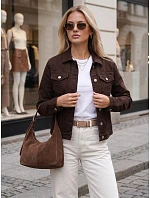 Kurtka jeansowa damska przejściowa brązowa model 22341145 - FashionStreet Kurtka jeansowa damska przejściowa brązowa model 22341145 - FashionStreet