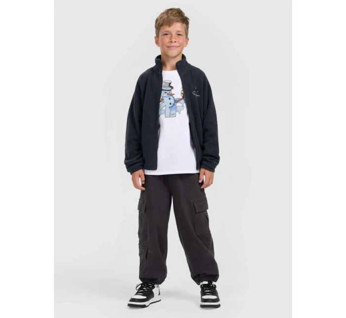 4FHřejivý fleece se stojáčkem chlapecký 4F 4FJRAW25TFLEM438-31S