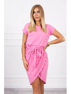 Šaty s obálkou dole růžové