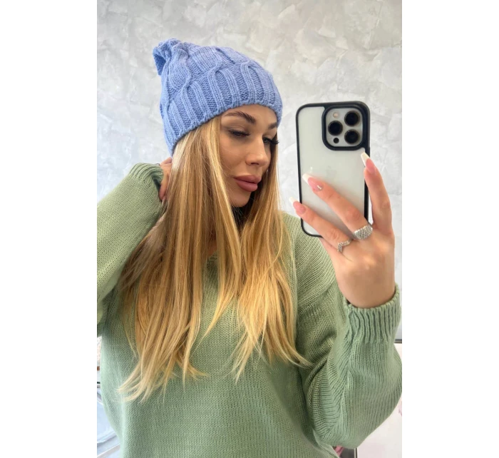 Fleecová čepice Iwona K221 modrá