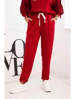 Dámská souprava máslová s třásněmi na rukávech bordó Dámská souprava máslová s třásněmi na rukávech bordó