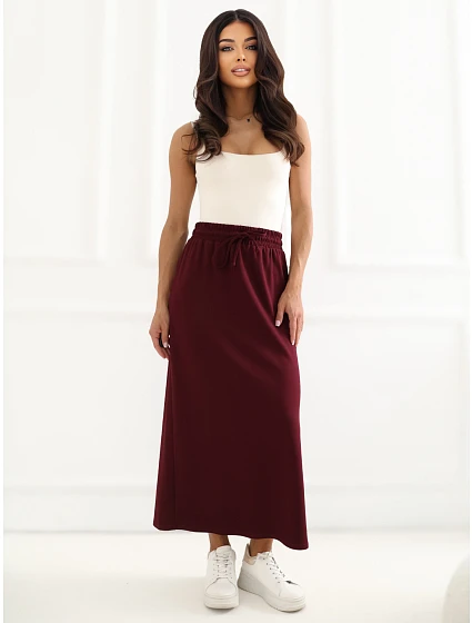 Spódnica LK SD model 22267698 bordowy - FPrice Spódnica LK SD model 22267698 bordowy - FPrice