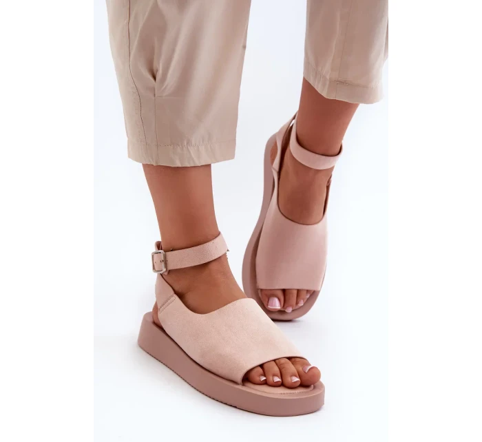 Pohodlné dámské sandály na platformě, růžová Rubie Pohodlné dámské sandály na platformě, růžová Rubie