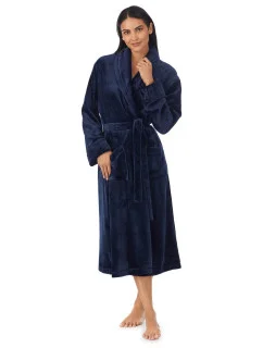 Dámský župan YI2022688F 400 tm. modrý - DKNY