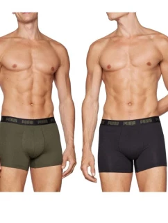 Pánské boxerky Puma 2-Pack khaki černá pohodlná bavlna