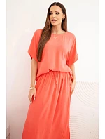 Dámský viskózový komplet s halenkou a sukní model 22185797 - K-Fashion Dámský viskózový komplet s halenkou a sukní model 22185797 - K-Fashion