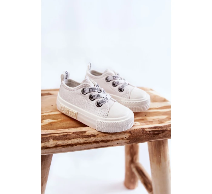 Dětské kožené tenisky BIG STAR model 21594822 Bílé - Big Star Shoes Dětské kožené tenisky BIG STAR model 21594822 Bílé - Big Star Shoes