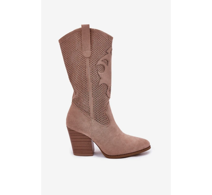 Kozačky Na Podpatku Béžové model 21691082 - S.Barski