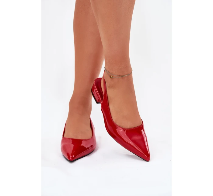 Lakované Baletky Na Nízkém Podpatku Červené model 21698739 - Boto Lakované Baletky Na Nízkém Podpatku Červené model 21698739 - Boto