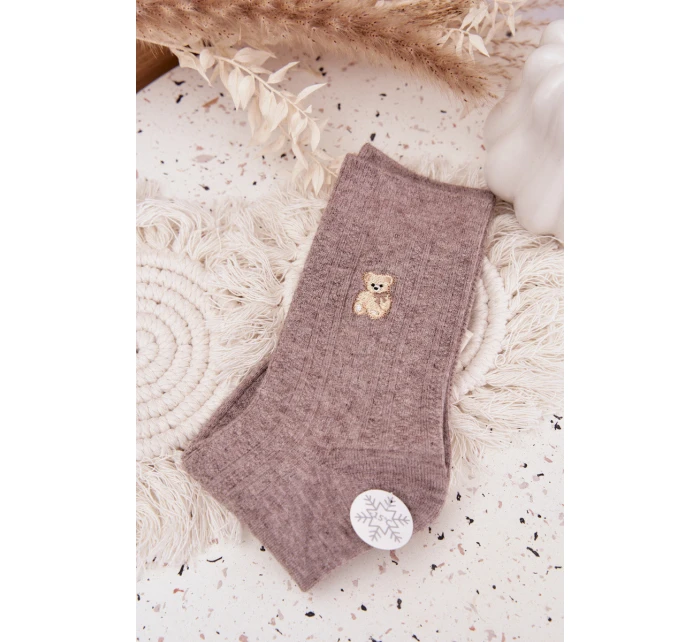 Teplé Dámské Ponožky S  Tmavě Béžové model 21786844 - Aura.via