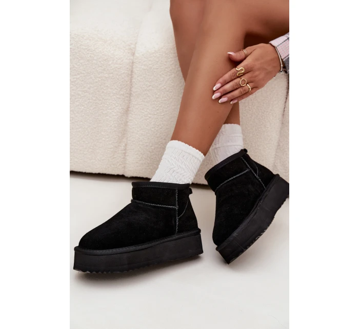 Dámské semišové sněhule Vinceza na platformě – černé Dámské semišové sněhule Vinceza na platformě – černé