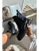 Lakované kožené dámské boty Artiker – šedé Lakované kožené dámské boty Artiker – šedé