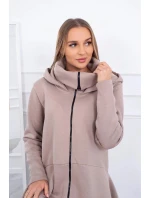 Zateplené šaty s delšími boky model 20648434 béžové - Kesi