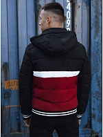 Kurtka zimowa męska pikowana z kapturem czarna FashionStreet TX4868 Kurtka zimowa męska pikowana z kapturem czarna FashionStreet TX4868