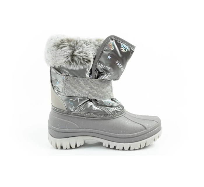 Lee Cooper zimní sněhule dětské zateplené sněhule pro dívky šedé