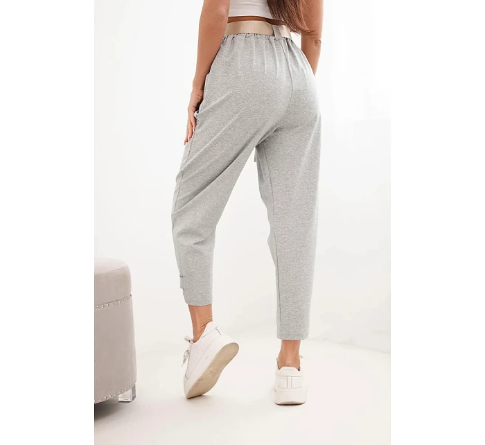Kalhoty Summer Punto se zapínáním na nohavicích šedý melanž
