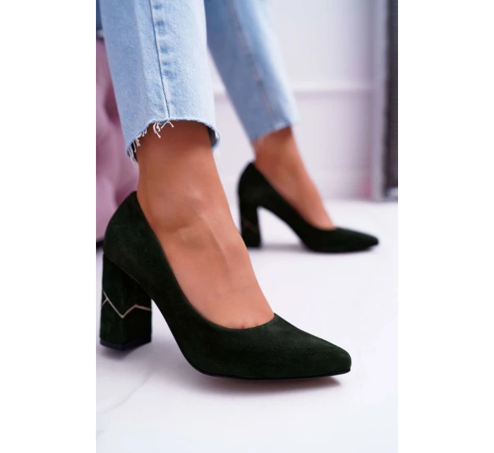 Dámské Semišové Lodičky Laura Messi olivové 2050