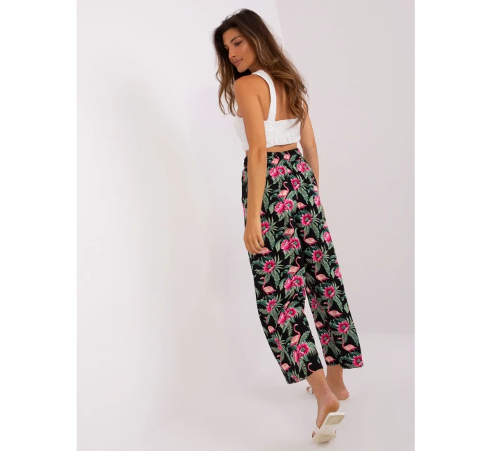 Kalhoty D73770R62237B černá zelená