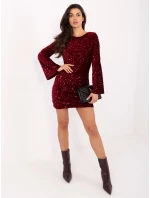 Sukienka IT SK model 21724655 bordowy - FPrice Sukienka IT SK model 21724655 bordowy - FPrice