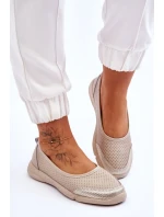 Kožené dámské prolamované baleríny Béžová Lucy Kožené dámské prolamované baleríny Béžová Lucy