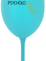 MOJE PSYCHOLOGLOGLOGLO - tyrkysová sklenice na víno 350 ml