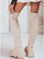 FashionStreet béžové dámské ponožkové boty ZY1322 FashionStreet béžové dámské ponožkové boty ZY1322