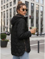 Kurtka przejściowa damska pikowana z kapturem czarna model 22025129 - FashionStreet