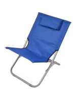 SKLÁDACÍ PLÁŽOVÉ LEHÁTKO S OPĚRKOU HLAVY 47X61X58CM NÁMOŘNICKÁ MODŘ