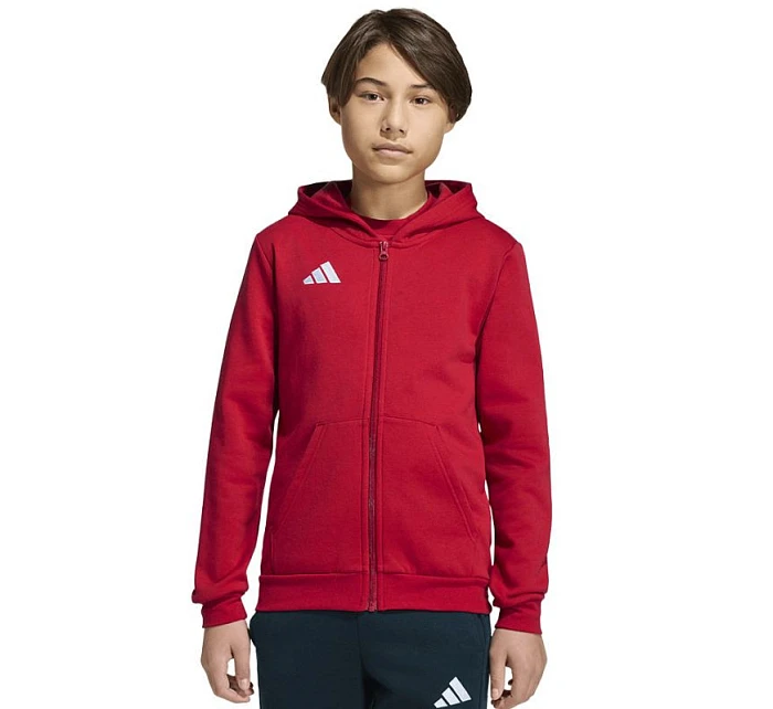 Dětská mikina adidas Entrada 26 Full Zip Hoodie červená KH1781