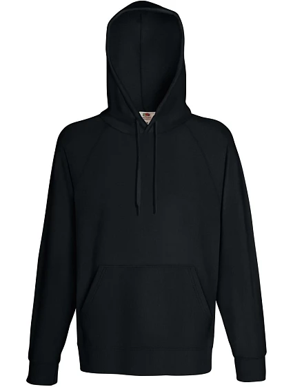 Fruit of the Loom Lightweight Hooded Sweat Pánská raglánová mikina s kapucí 16.2140 black Fruit of the Loom Lightweight Hooded Sweat Pánská raglánová mikina s kapucí 16.2140 black