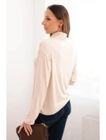 Dámská viskózová blůza s rolákem a dlouhým rukávem béžová Dámská viskózová blůza s rolákem a dlouhým rukávem béžová