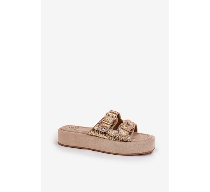 Dámské Sandały Na Platformě S Přezkami A Khaki model 21688844 - Boto